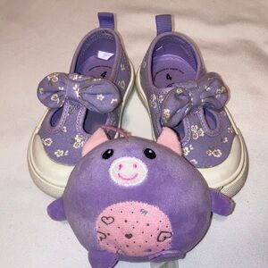 Wonder Nation Lavender Floral Baby Shoes